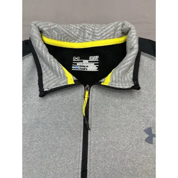 Under Armour ColdGear Men’s SM Loose Fit Fleece 1/4 Zip Pullover Gray Black - Picture 3 of 10